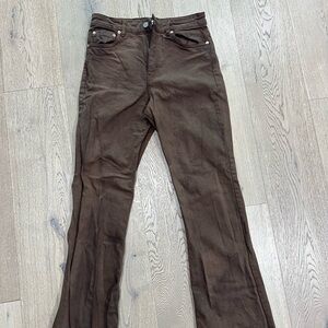 Brown bell bottom jeans